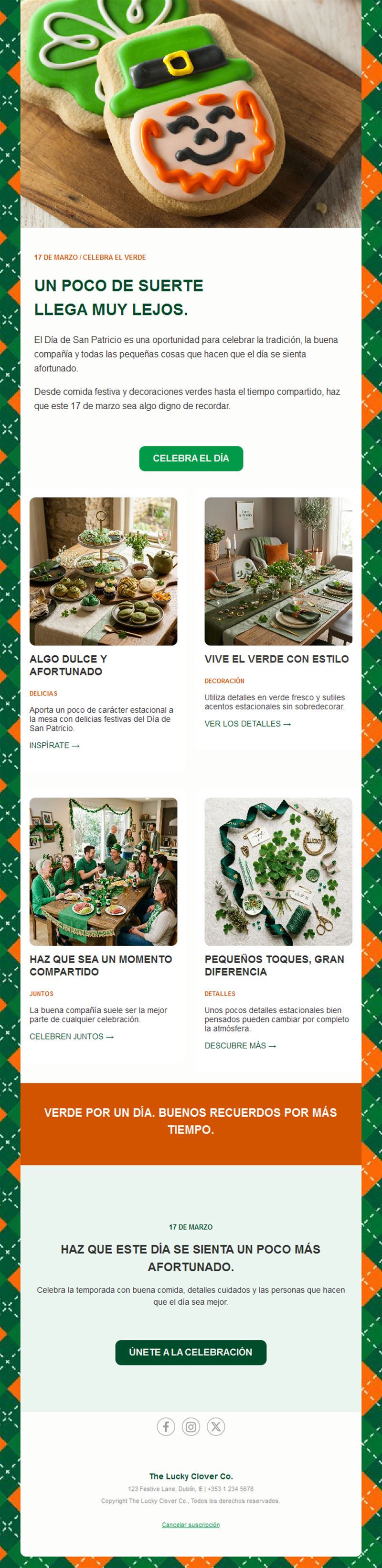 Newsletter de ideas para la fiesta de San Patricio