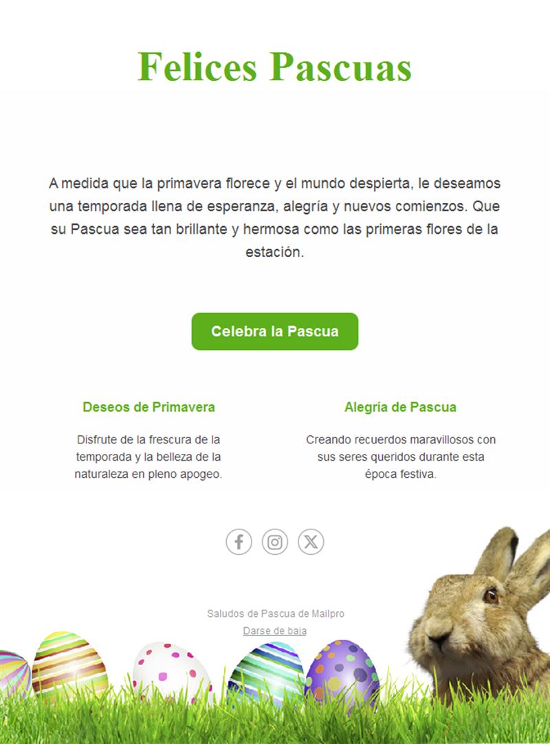 Email sencillo verde de Felices Pascuas