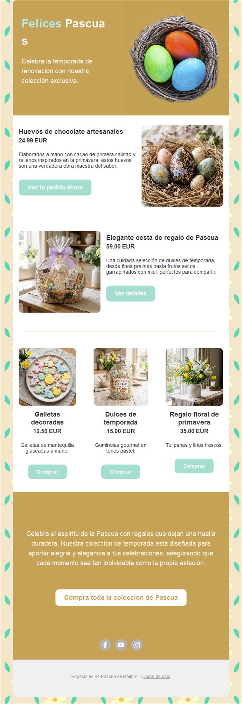 Email dorado de colección de Pascua