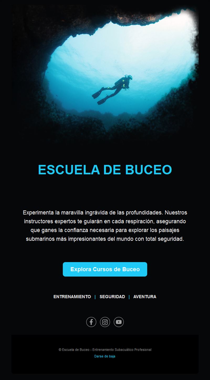 Email de escuela de buceo