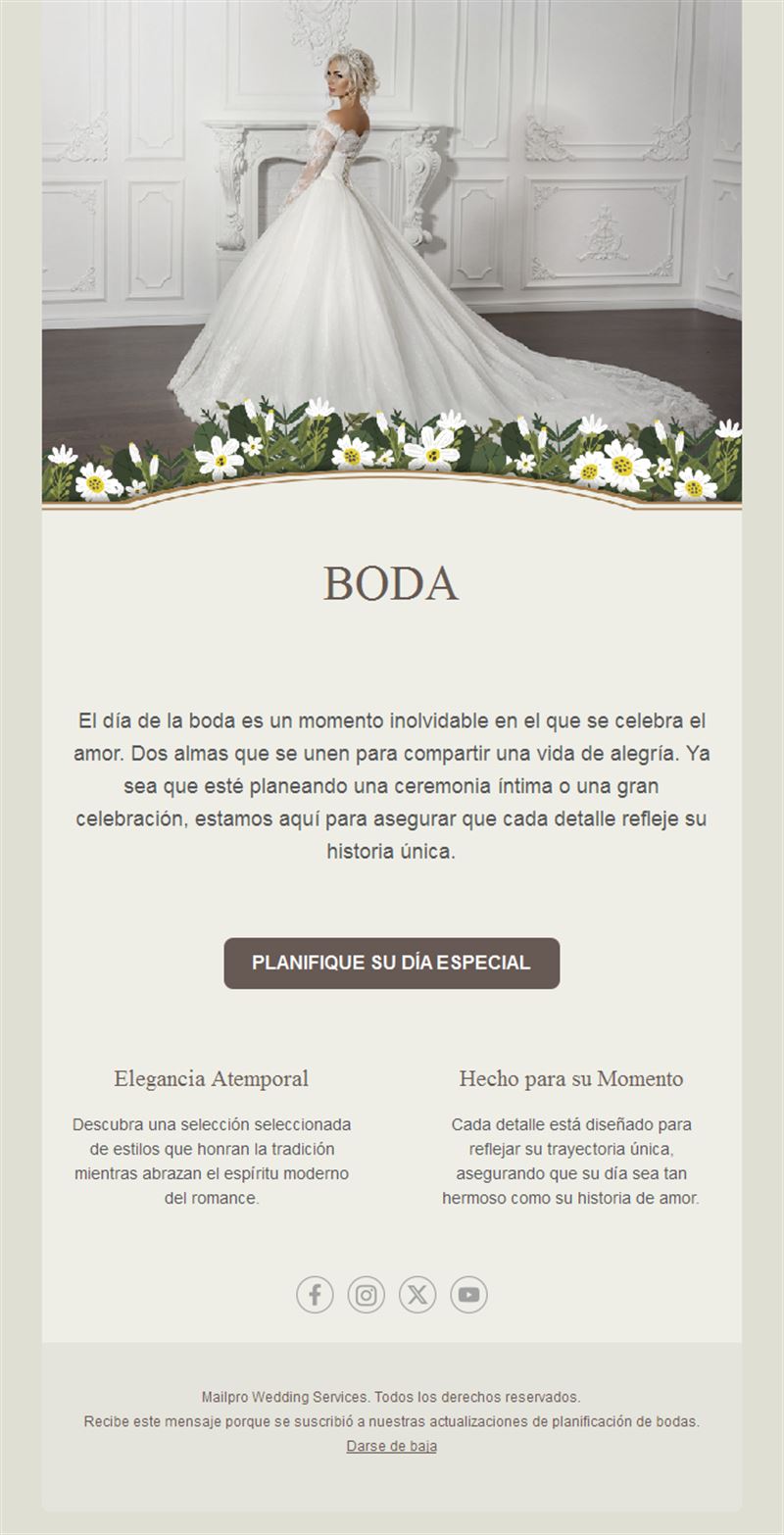 Email de organizador de bodas