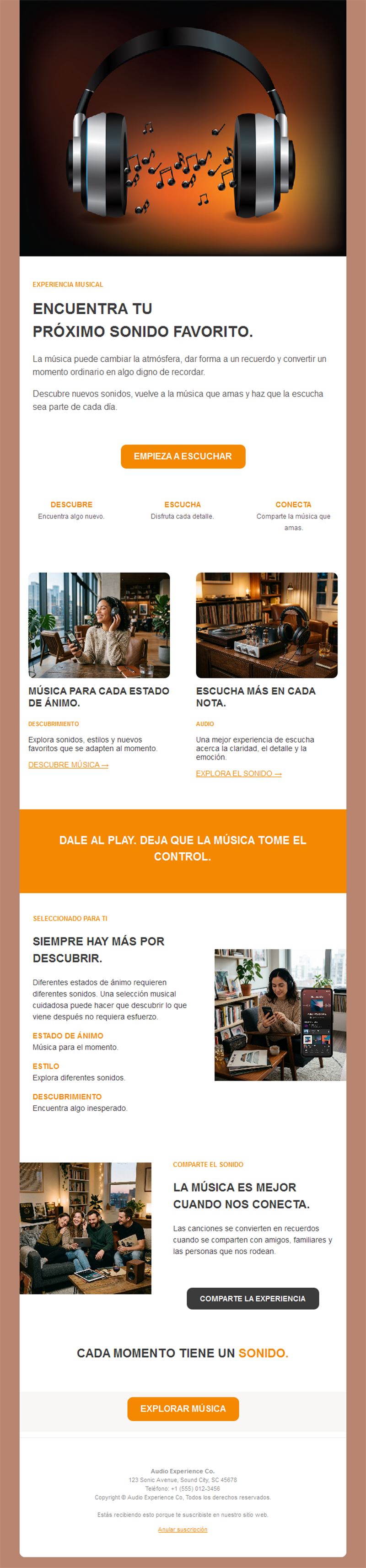 Newsletter de streaming de música