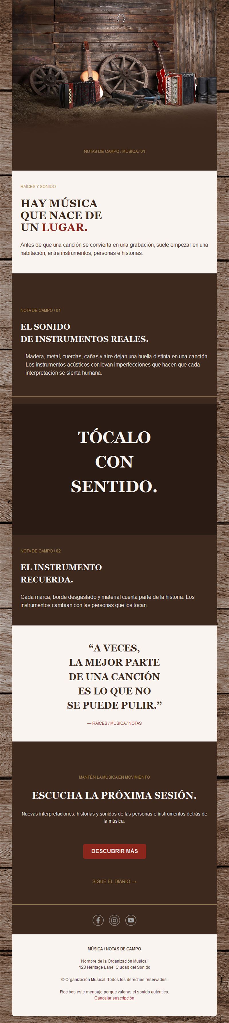 Newsletter de música folk acústica