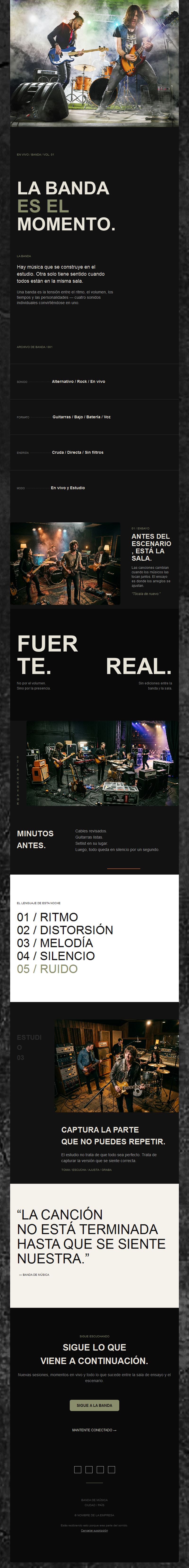 Newsletter de banda de rock