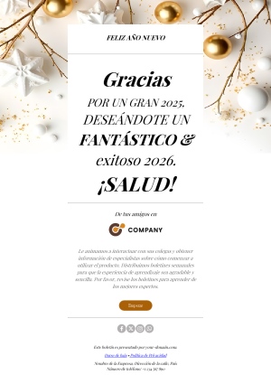 Plantilla de Felicitación de Año Nuevo 2026