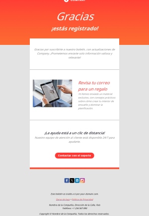 Plantillas de Email de Gracias