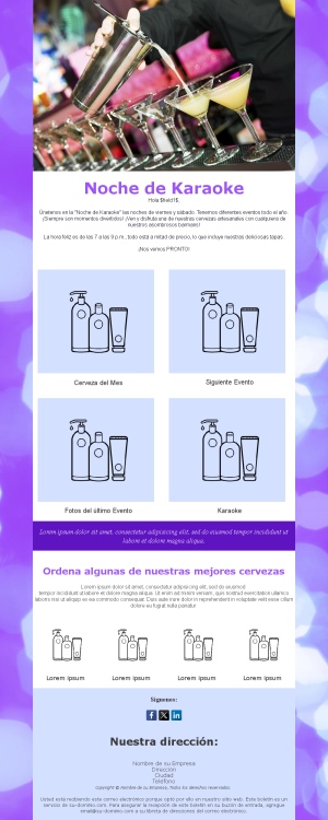 Plantilla Email Noche Tapas
