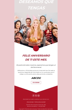 Plantilla de Email de Cumpleaños para Clientes