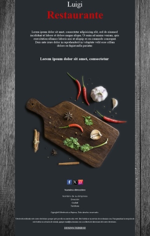 Menu & Reservas Email