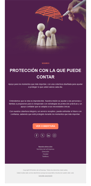 Email morado de seguro familiar