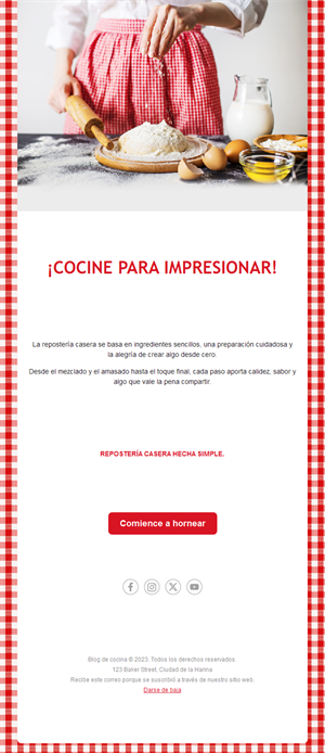 Email de repostería casera
