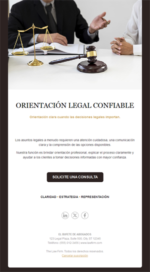 Email sencillo de despacho con mazo