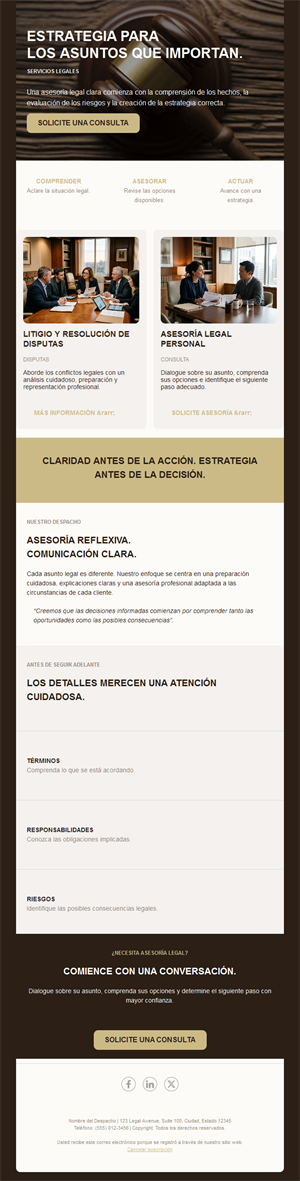 Newsletter de despacho de litigios