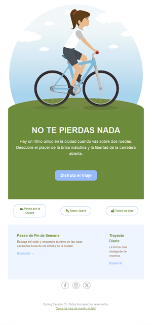 Email ilustrado de ciclismo urbano