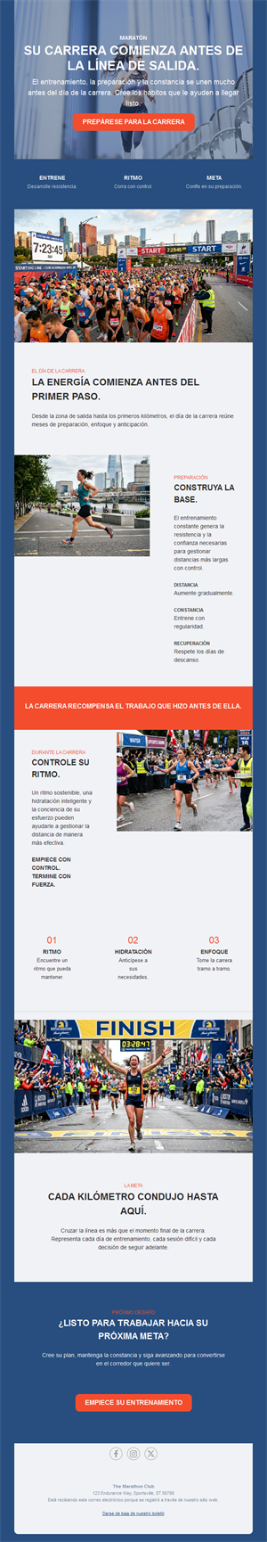 Newsletter de preparación de maratón