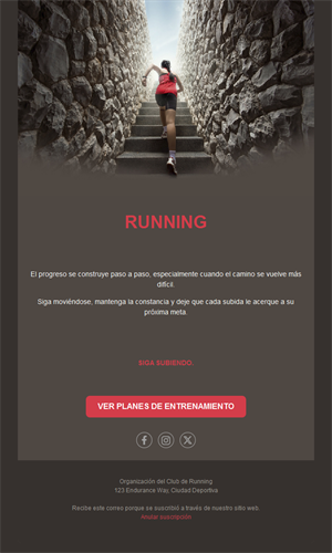 Email de planes de entrenamiento de trail