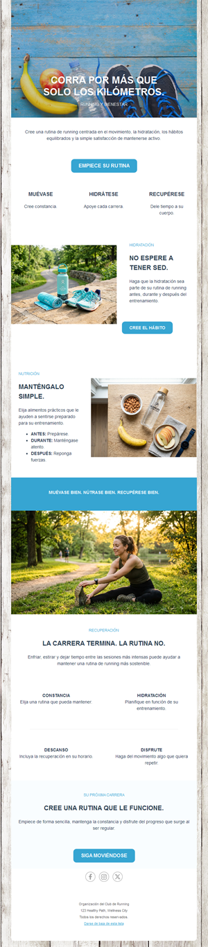 Newsletter de consejos de running y bienestar