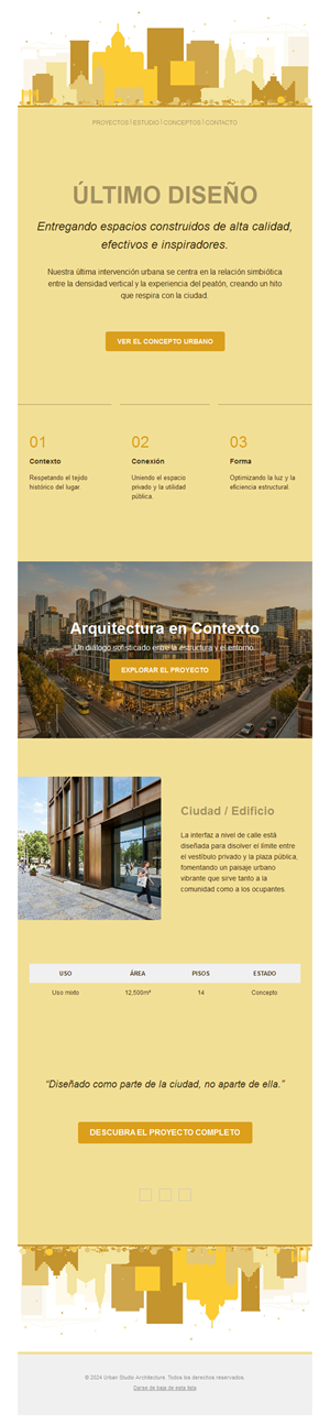 Newsletter de proyecto de arquitectura urbana