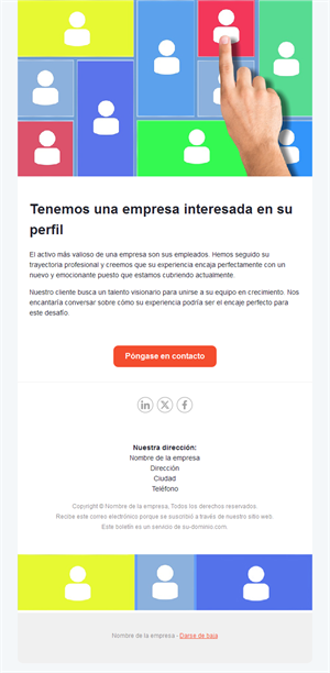 Email colorido de agencia de selección