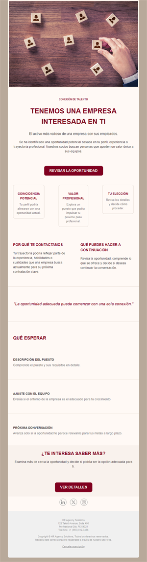 Email de contacto de headhunter