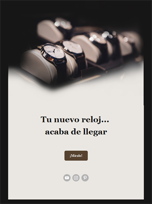Email de entrega de reloj nuevo