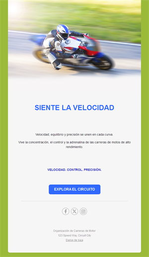 Email de día en circuito de motos