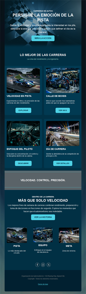 Newsletter de momentos de carrera de resistencia