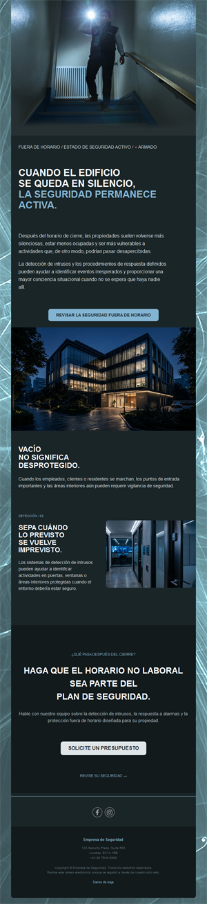 Email de seguridad fuera de horario