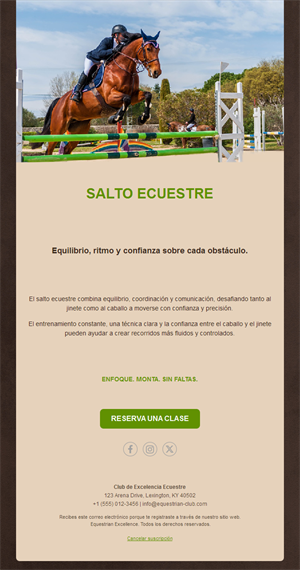 Email de clases de salto ecuestre