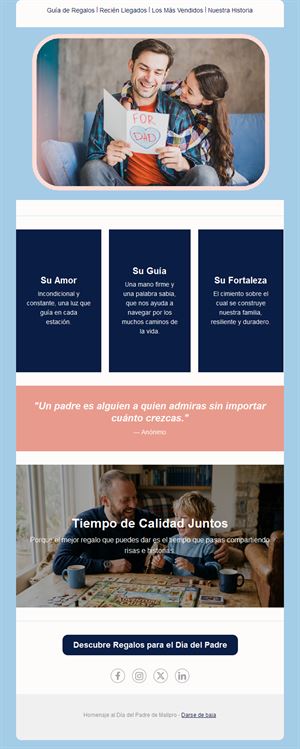 Email del Día del Padre sobre tiempo en familia