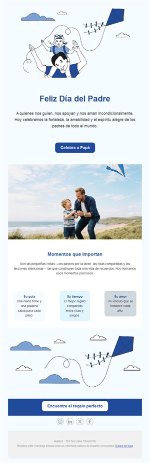 Felicitación del Día del Padre con cometa