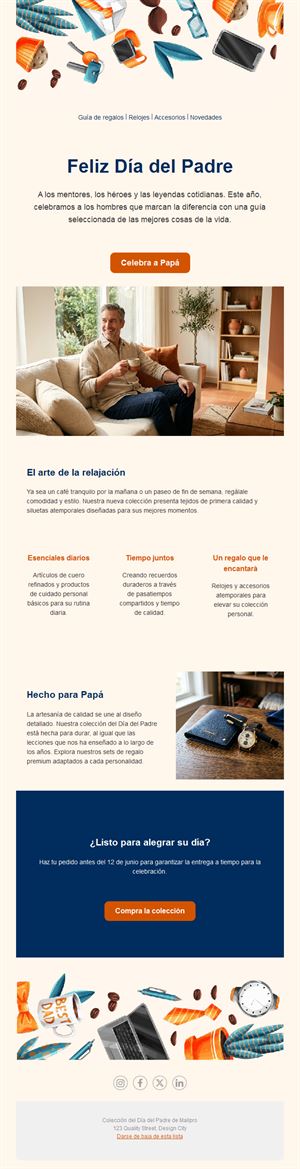 Email de regalos del Día del Padre para tiendas
