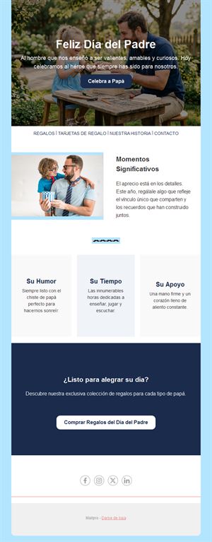 Email del Día del Padre con regalos
