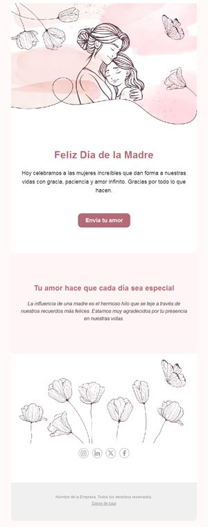 Email del Día de la Madre con dibujo lineal
