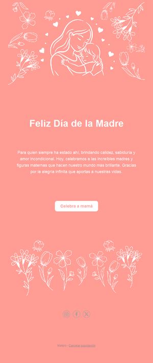 Email tarjeta coral del Día de la Madre