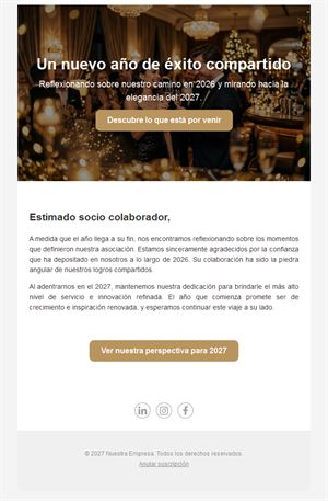 Felicitación elegante de Año Nuevo 2027