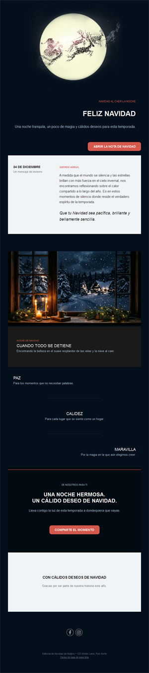 Email de felicitación de Nochebuena