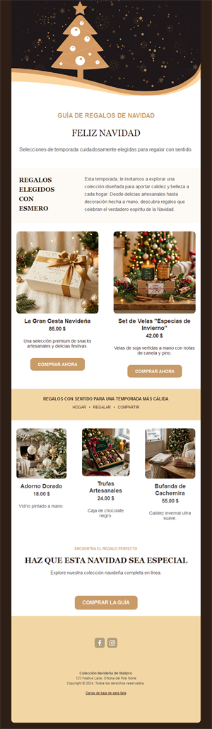 Newsletter guía de regalos navideños