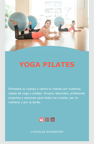 Email turquesa de yoga y pilates
