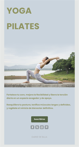 Email de yoga y pilates al aire libre