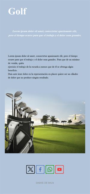 Email sencillo de club de golf