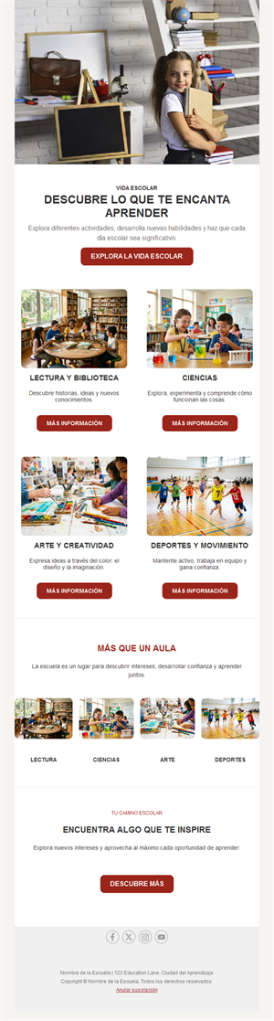 Newsletter de actividades escolares