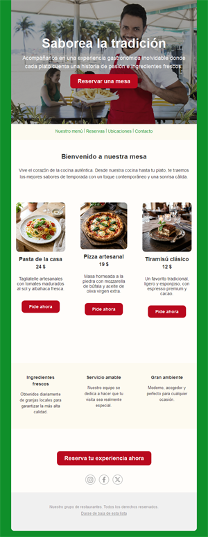 Email verde de trattoria