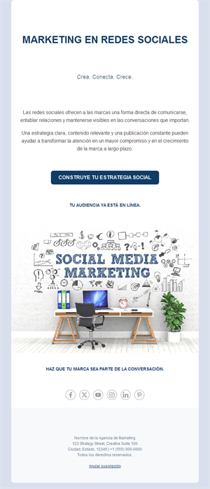 Email de agencia de redes sociales
