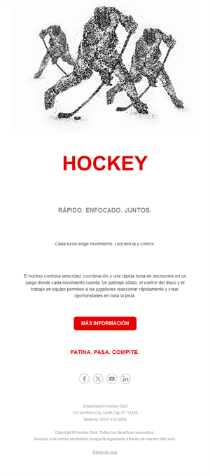 Email minimalista de hockey sobre hielo