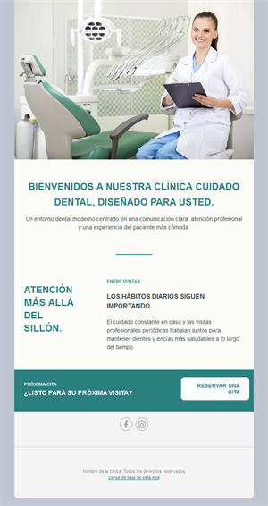 Email de bienvenida de clínica dental