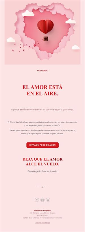 Email de San Valentín: el amor está en el aire