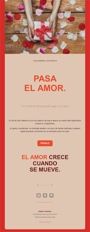 Email de San Valentín: comparte el amor