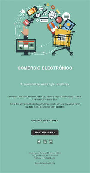 Email verde salvia de compras online