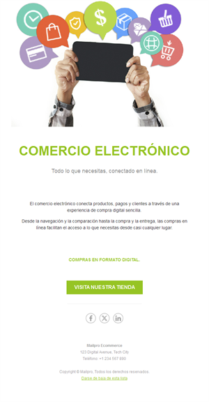 Email de lanzamiento de tienda online